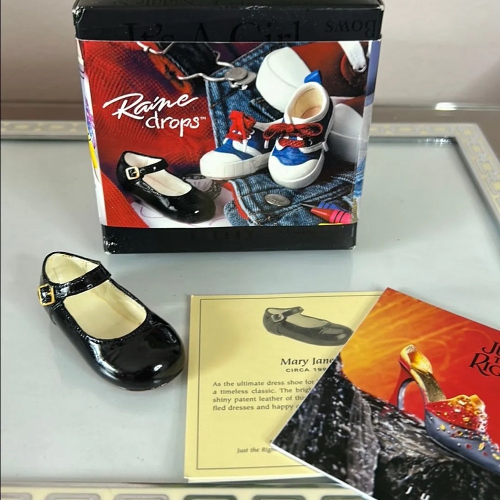 Raine Drops Just the Right Shoe Black Mary Jane Kids Shoe Figurine
